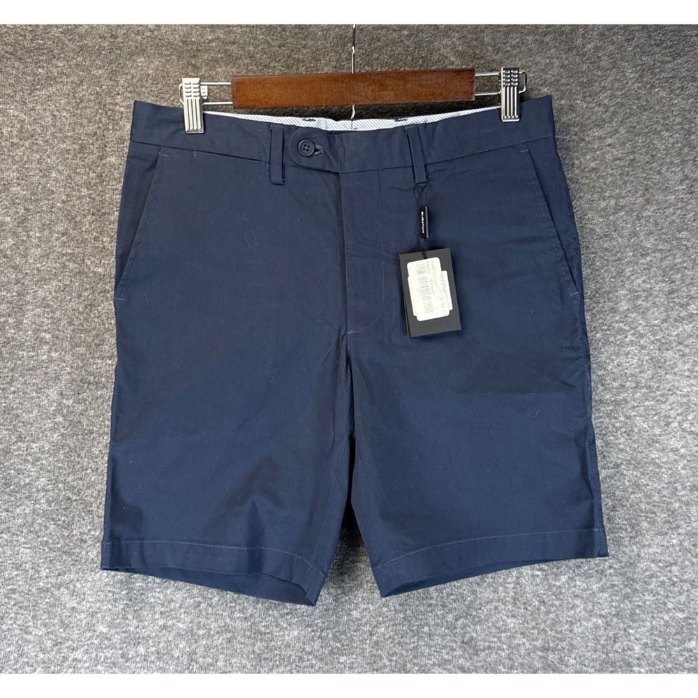 NWT Bugatchi Designer Chino Shorts Men 30 Blu Stretch Cotton Preppy 8" Golf Sail